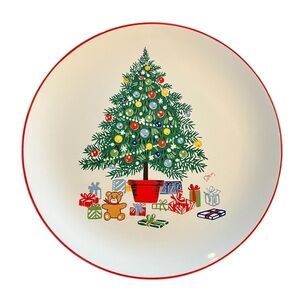 Vintage Himark Japan Porcelain Christmas Tree Pedestal Cake Plate Signed